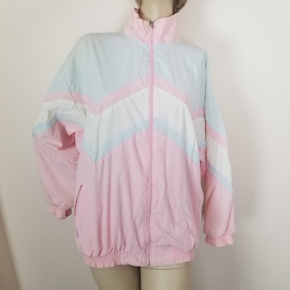Vintage Pastel Color Block Windbreaker 